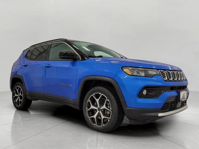 2025 Jeep Compass Limited 4x4 in Hydro Blue Pearlcoat — front three-quarter view