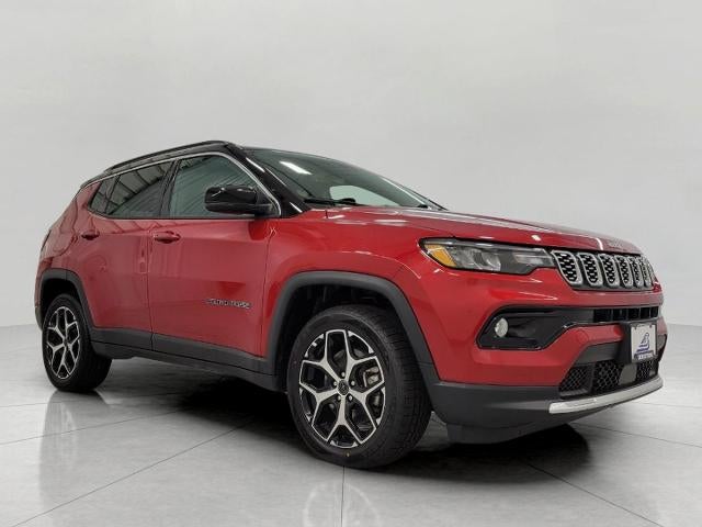 2025 Jeep Compass Limited 4x4 in Red Hot Pearlcoat — front three-quarter view